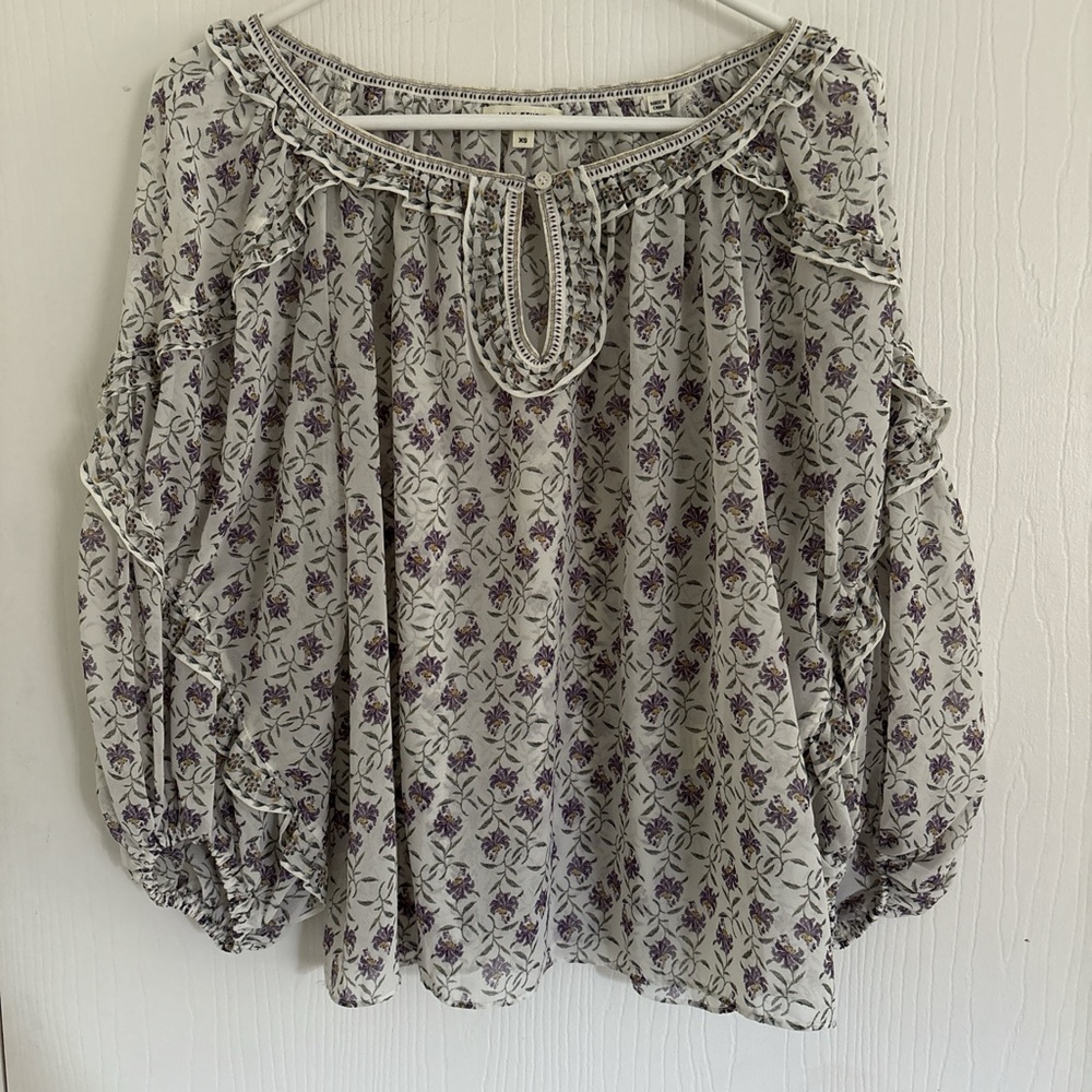 Max Studio Purple Floral Blouse